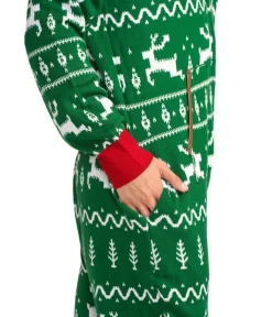 Tipsy Elves Men's Green Fair Isle Knit Jumpsuit Discount