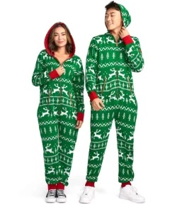Tipsy Elves Men's Green Fair Isle Knit Jumpsuit Discount
