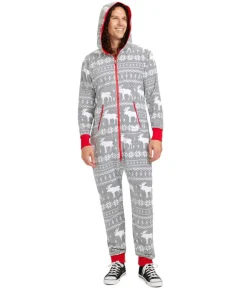 Tipsy Elves Men's Grey Moose Jumpsuit Online