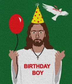 Tipsy Elves Men's Happy Birthday Jesus Ugly Christmas Sweater Outlet