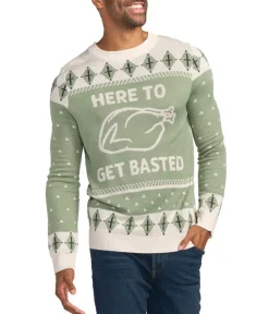 Tipsy Elves Men's Here To Get Basted Sweater Clearance