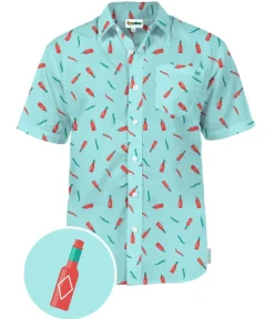 Tipsy Elves Men's Hot Sauce Summer Hawaiian Shirt