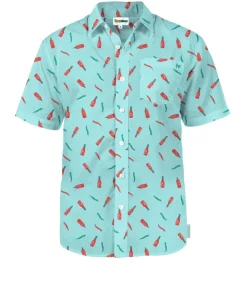 Tipsy Elves Men's Hot Sauce Summer Hawaiian Shirt