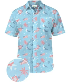 Tipsy Elves Men's Island of the Free Button Down Shirt Discount