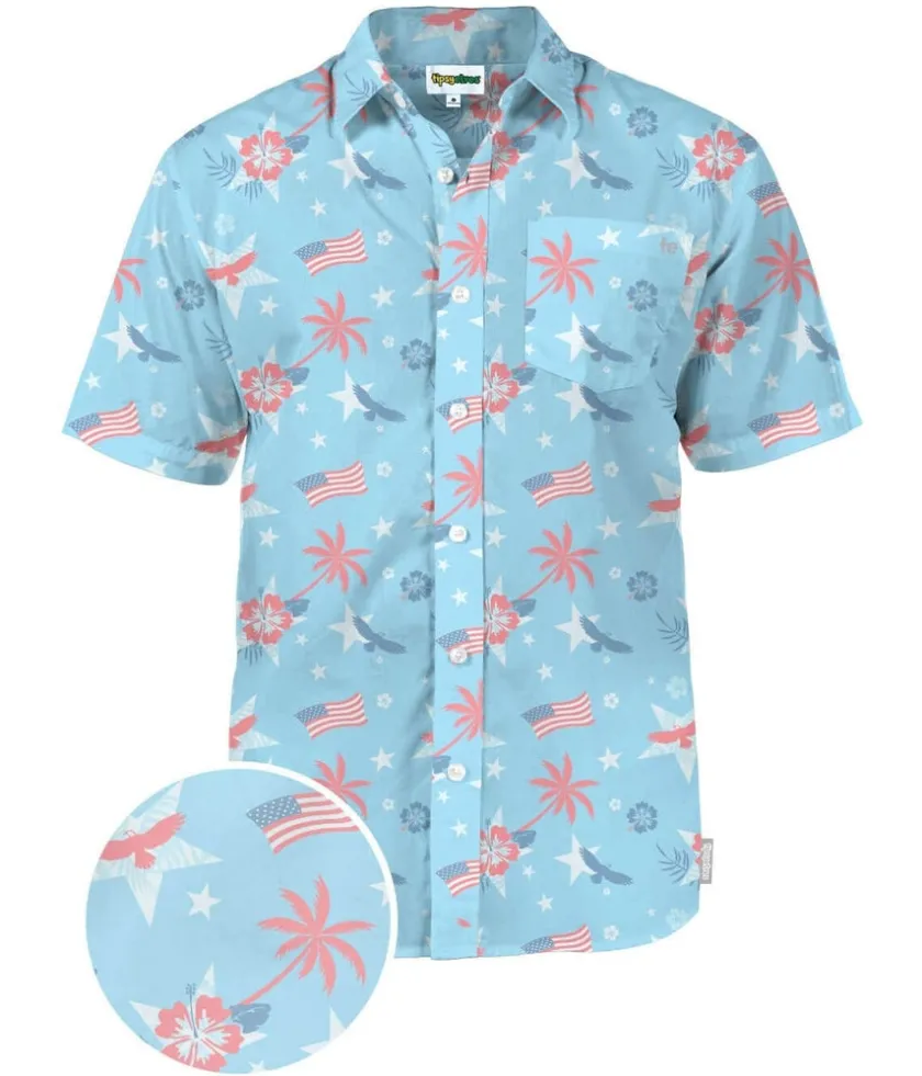 Tipsy Elves Men's Island of the Free Button Down Shirt Discount