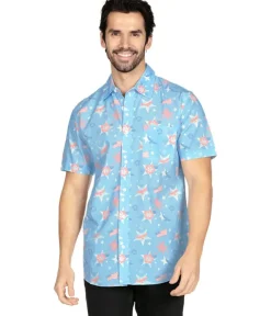 Tipsy Elves Men's Island of the Free Button Down Shirt Discount