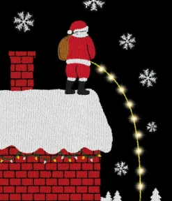 Tipsy Elves Men's Leaky Roof Light Up Ugly Christmas Sweater Best