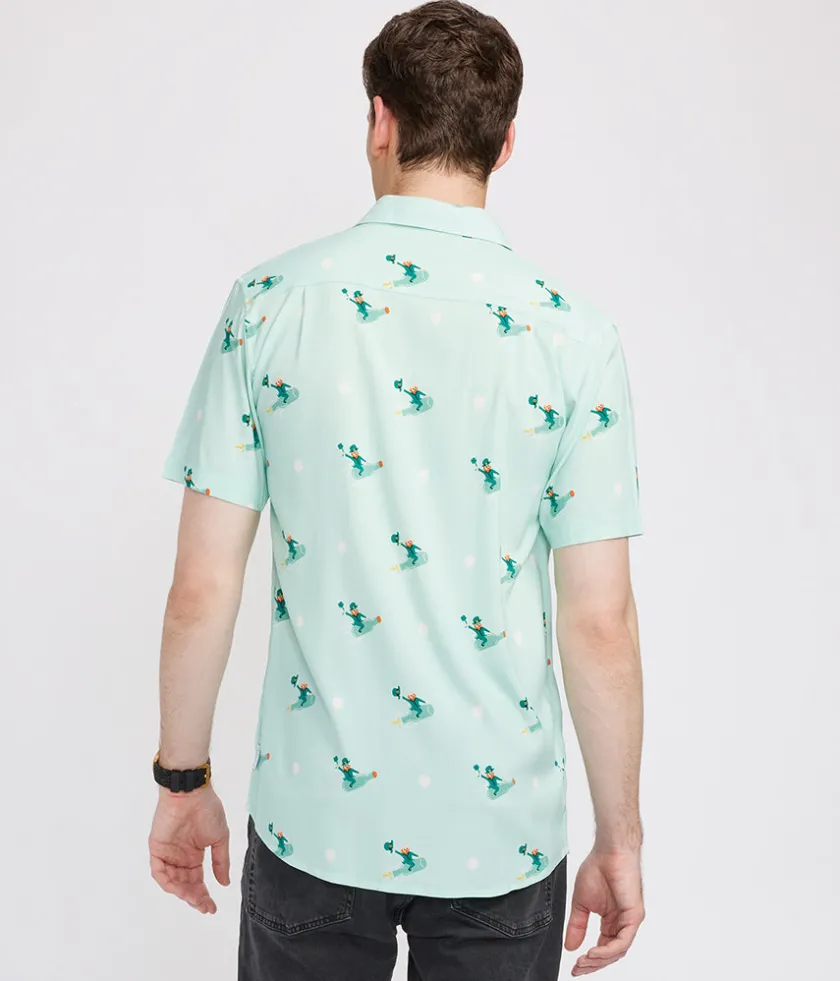 Tipsy Elves Men's Leprechaun Liftoff Button Down Shirt Online