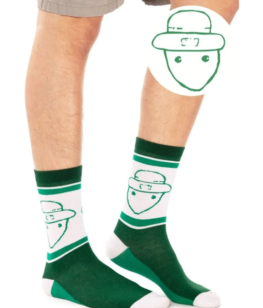 Tipsy Elves Men's Leprechaun Sketch Socks (Fits Sizes 8-11M) Discount
