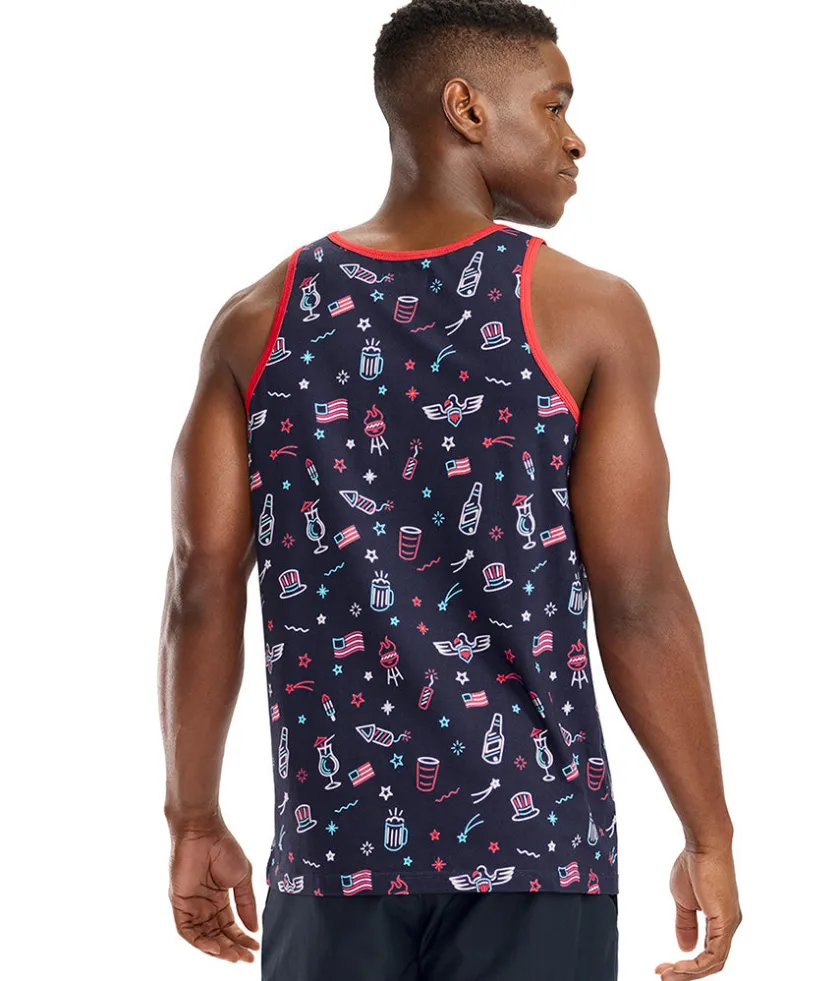 Tipsy Elves Men's Lights and Liberty Tank Top Sale