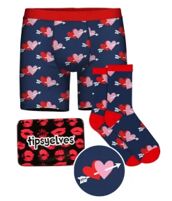 Tipsy Elves Men's Lovestruck Boxers & Socks Gift Set Best