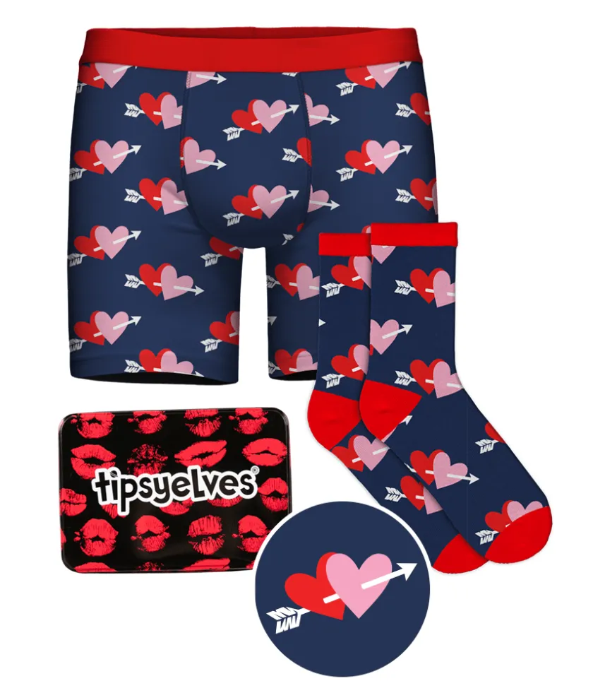Tipsy Elves Men's Lovestruck Boxers & Socks Gift Set Best