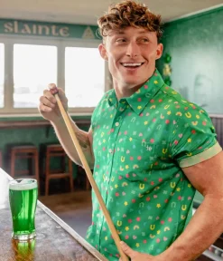 Tipsy Elves Men's Lucky Charmer Button Down Shirt Online