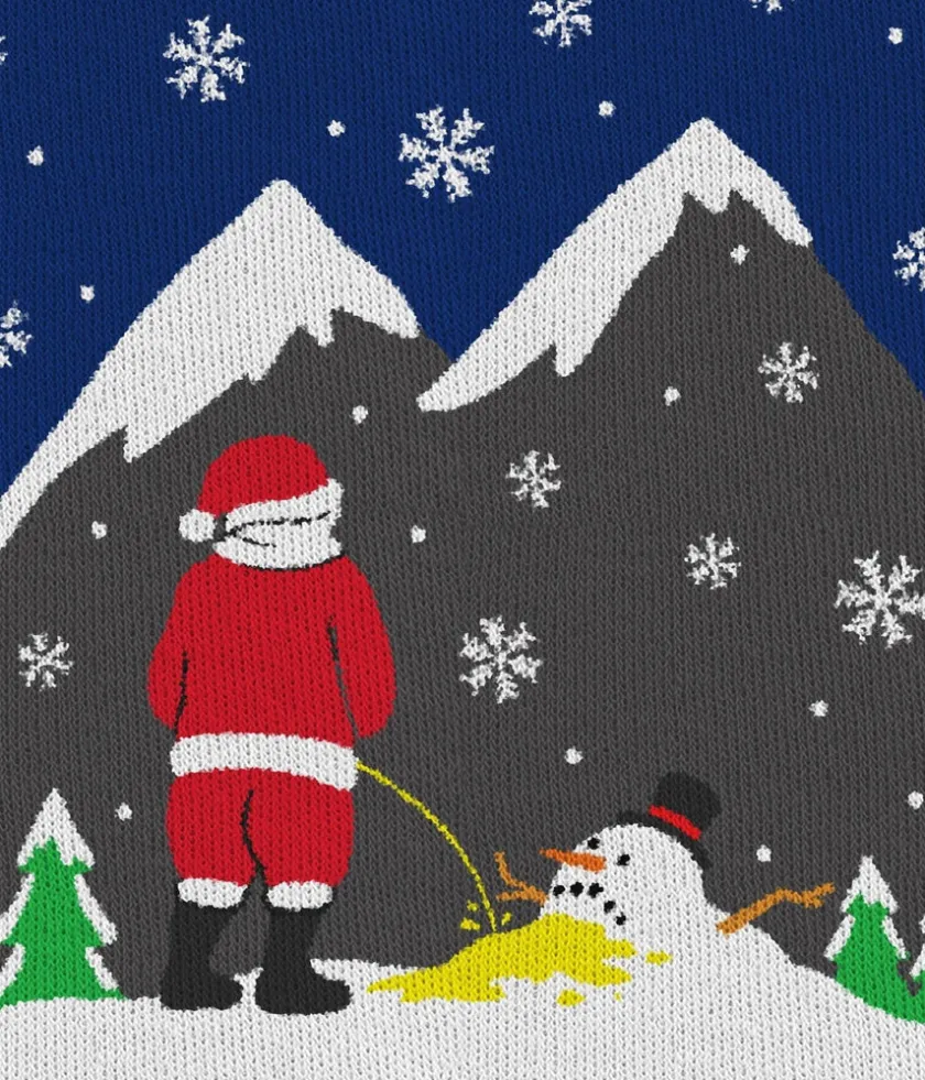 Tipsy Elves Men's Melting Snowman Ugly Christmas Sweater Outlet