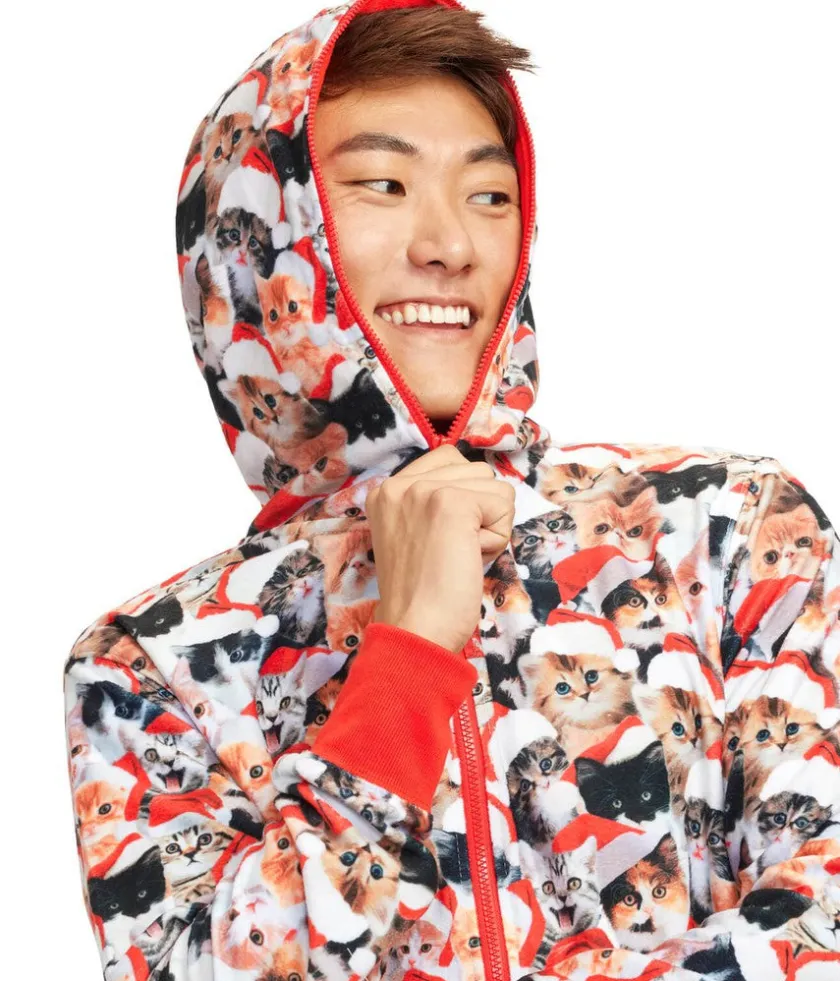Tipsy Elves Men's Meowy Catmus Jumpsuit New