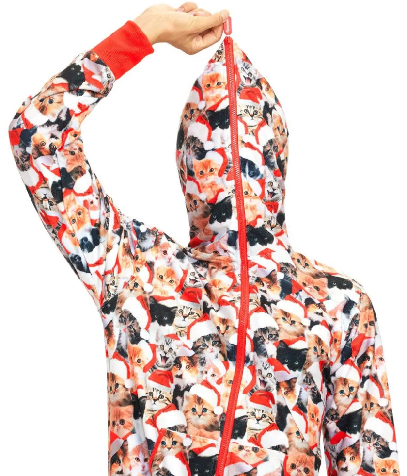 Tipsy Elves Men's Meowy Catmus Jumpsuit New
