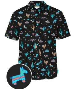 Tipsy Elves Men's Midnight Fiesta Hawaiian Shirt Discount
