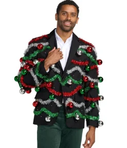 Tipsy Elves Men's Midnight Garland Light Up Blazer Hot
