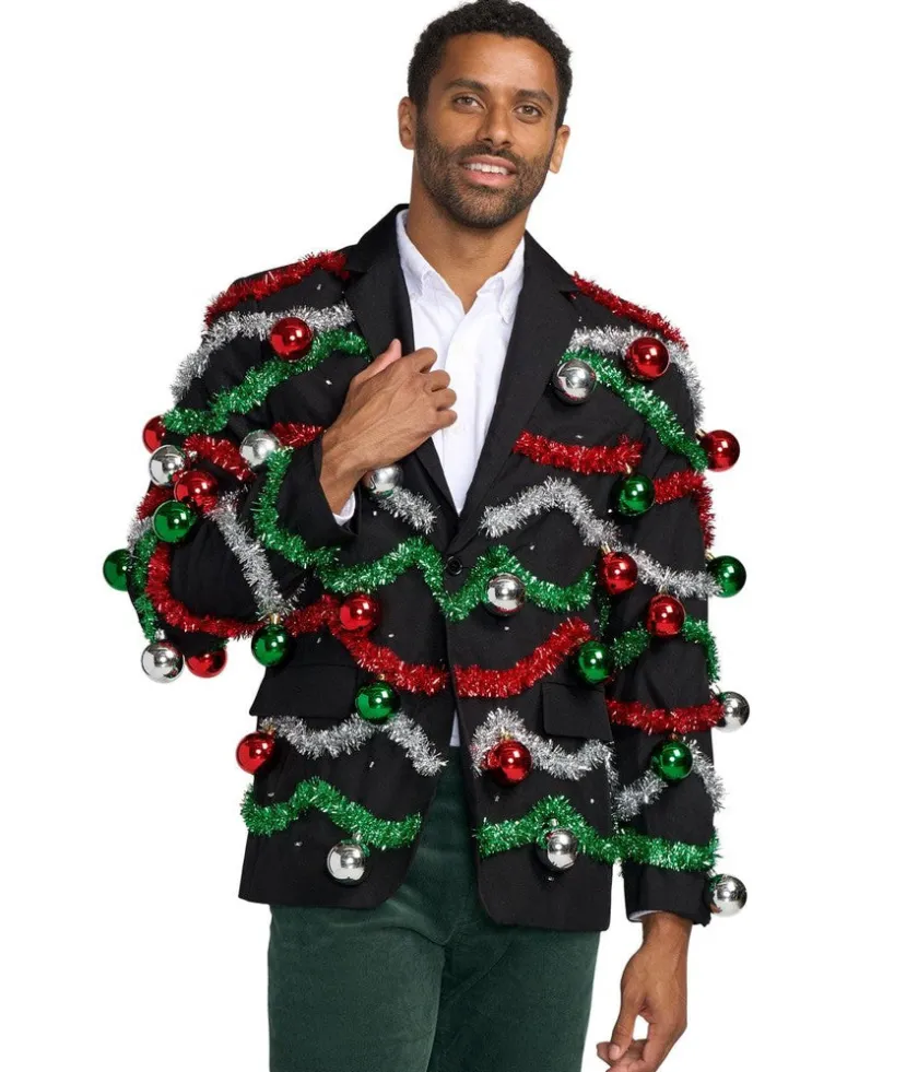 Tipsy Elves Men's Midnight Garland Light Up Blazer Hot
