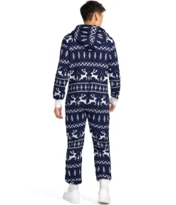 Tipsy Elves Men's Navy Fair Isle Knit Jumpsuit New