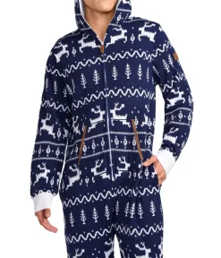 Tipsy Elves Men's Navy Fair Isle Knit Jumpsuit New