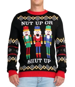 Tipsy Elves Men's Nut Up or Shut Up Ugly Christmas Sweater