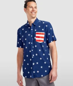 Tipsy Elves Men's Old Glory Button Down Shirt Best