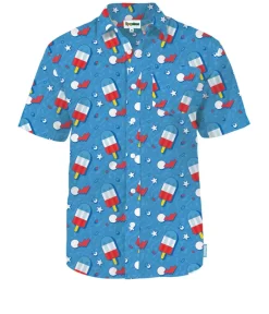 Tipsy Elves Men's Patriotic Pops Button Down Shirt Sale