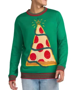 Tipsy Elves Men's Pizza Tree Ugly Christmas Sweater Sale