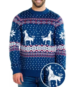 Tipsy Elves Men's Reindeer Climax Ugly Christmas Sweater Hot