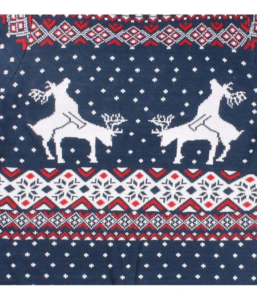 Tipsy Elves Men's Reindeer Climax Ugly Christmas Sweater Hot