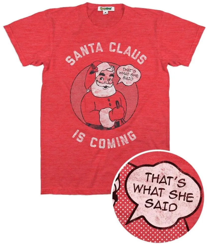 Tipsy Elves Men's Santa Claus is Coming Tee Hot
