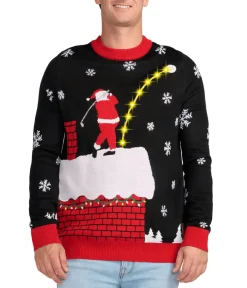 Tipsy Elves Men's Santa Slice Light Up Ugly Christmas Sweater Discount