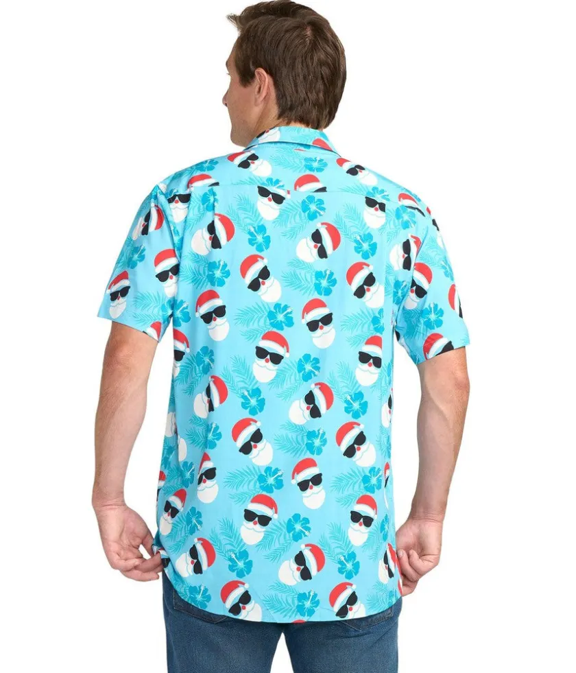 Tipsy Elves Men's Shady Santa Button Down Shirt Sale