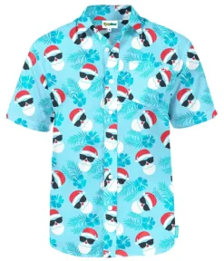 Tipsy Elves Men's Shady Santa Button Down Shirt Sale