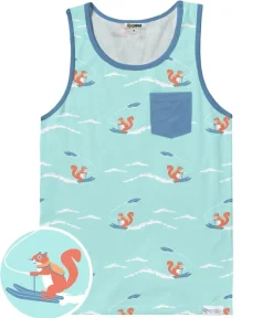 Tipsy Elves Men's Squirrel on Water Skis Tank Top Outlet