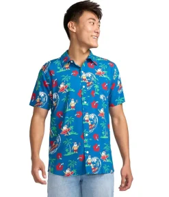 Tipsy Elves Men's Surf's Up Santa Hawaiian Shirt Best