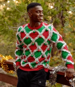 Tipsy Elves Men's Tacky Tinsel Ugly Christmas Sweater