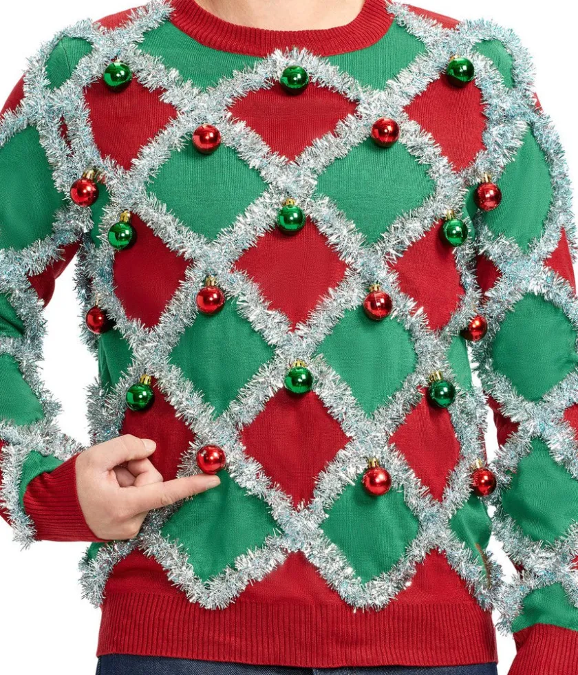 Tipsy Elves Men's Tacky Tinsel Ugly Christmas Sweater