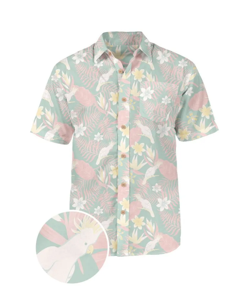 Tipsy Elves Men's Talk Birdie to Me Hawaiian Shirt New