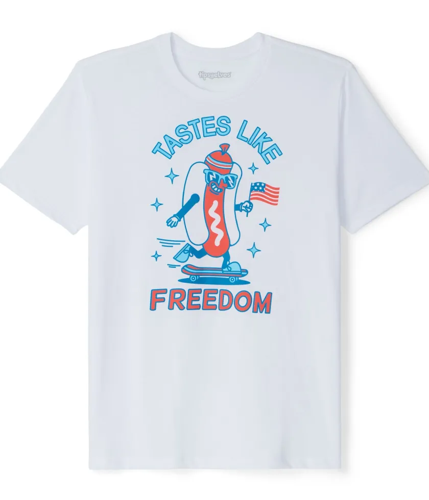 Tipsy Elves Men's Tastes Like Freedom Hot Dog Tee