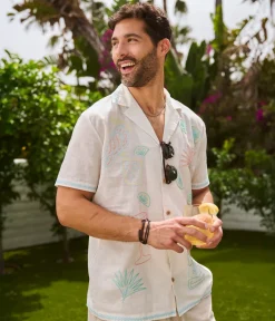 Tipsy Elves Men's Tequilin' Time Linen Cabana Shirt Hot