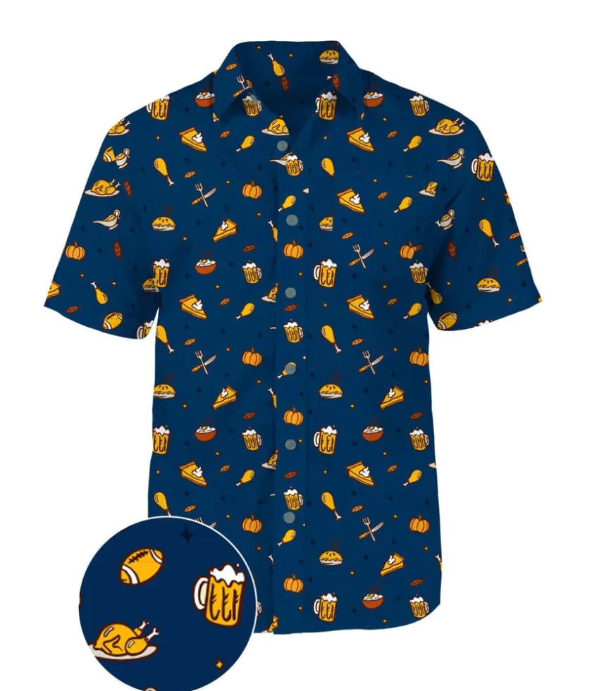 Tipsy Elves Men's Thanksgiving Button Down Shirt Best