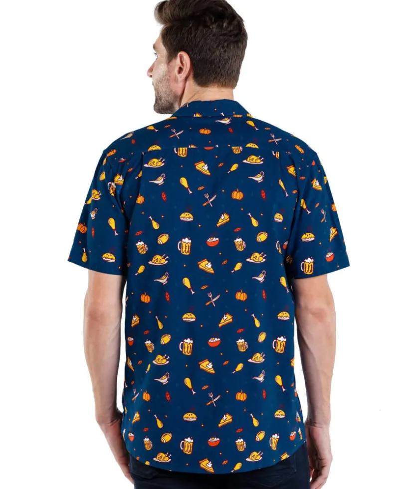 Tipsy Elves Men's Thanksgiving Button Down Shirt Best