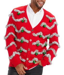 Tipsy Elves Men's Tinsel Christmas Cardigan Sweater Outlet