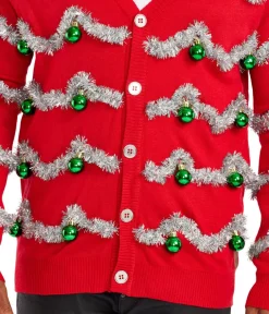 Tipsy Elves Men's Tinsel Christmas Cardigan Sweater Outlet