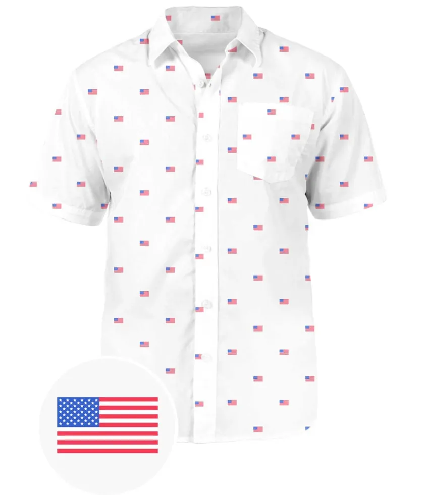 Tipsy Elves Men's USA Grand Ol' Flag Button Down Shirt Discount
