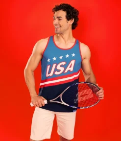 Tipsy Elves Men's USA Slam Dunk Tank Top Outlet
