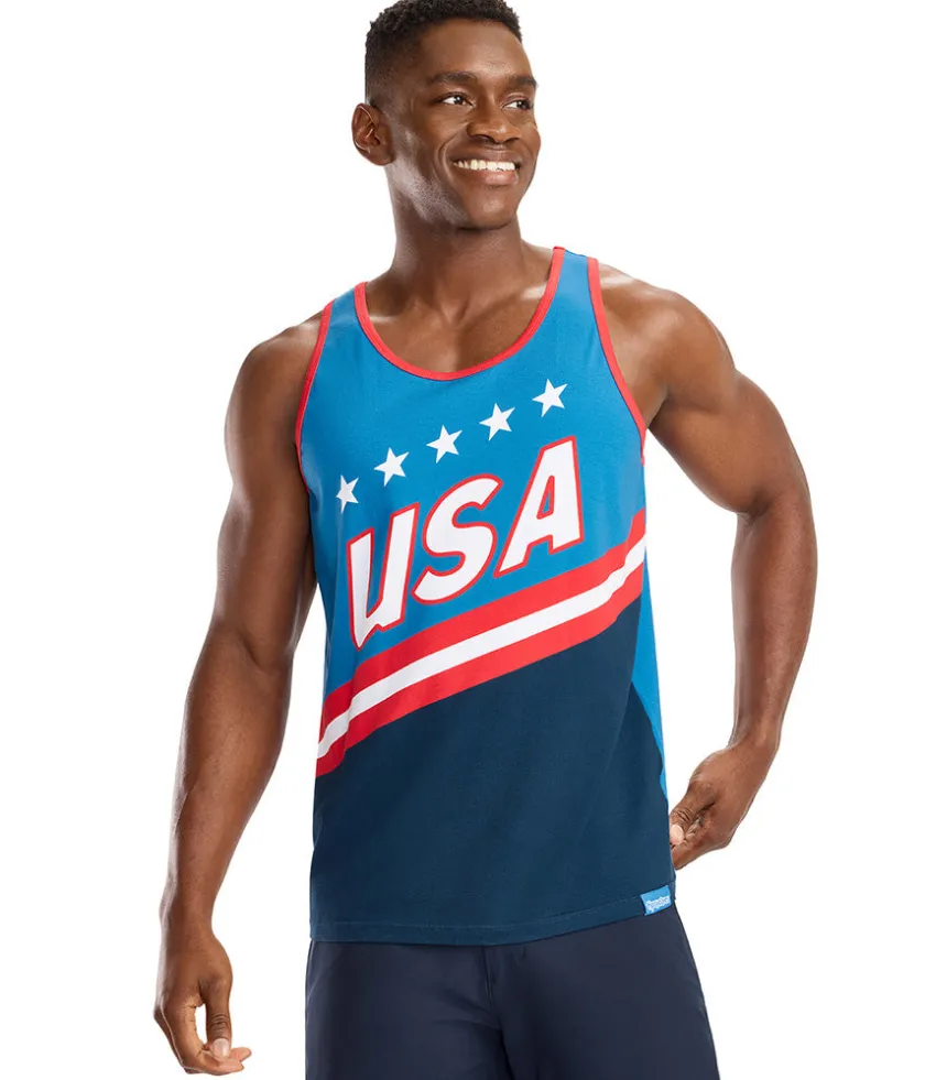 Tipsy Elves Men's USA Slam Dunk Tank Top Outlet