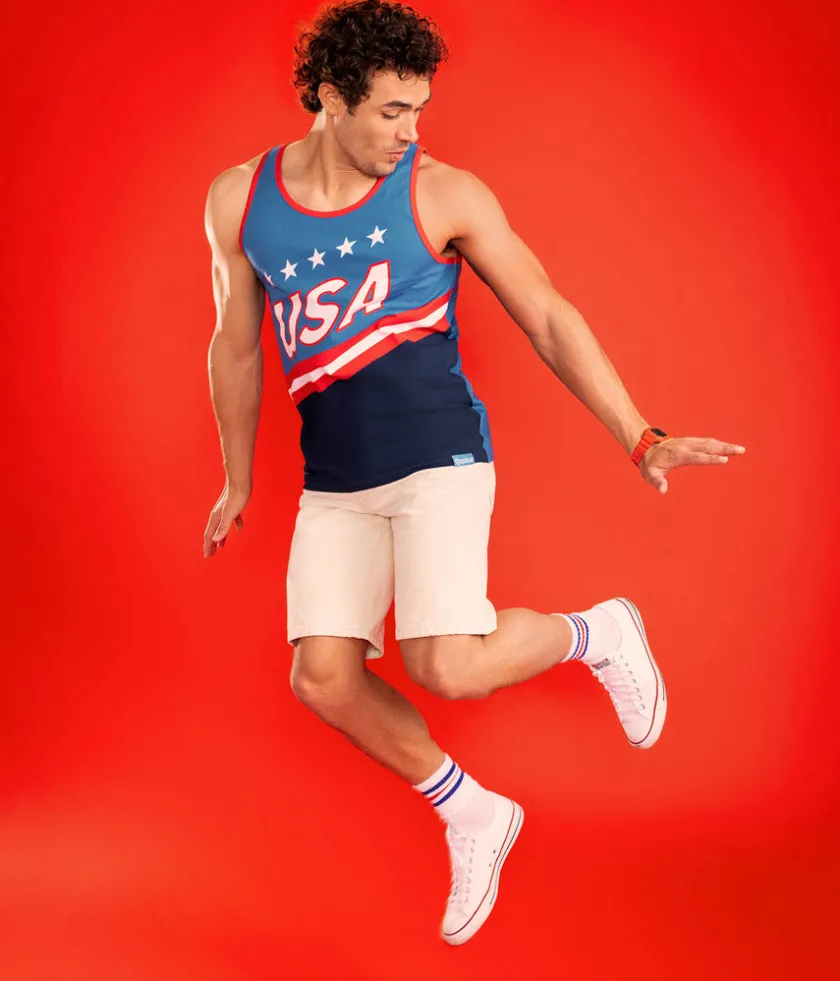 Tipsy Elves Men's USA Slam Dunk Tank Top Outlet